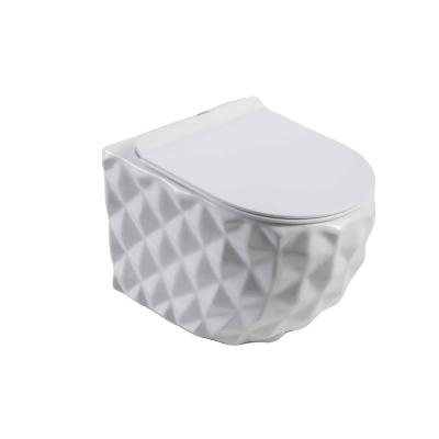 China High Quality Bright White Wall Mounted Ceramic Double-flush Toilet Bathroom for sale