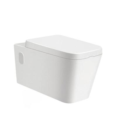 China Double-flow Japan Square Bathroom Ceramic Rimless Wall Hung Wc Toilet For Commercial for sale