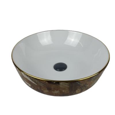 China Customized Modern Unique Wash Basin Above Counter Stand Around Ceramic Art Basin for sale