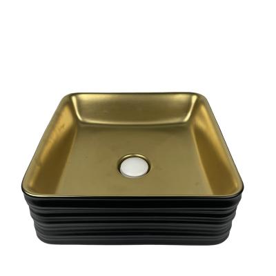 China Matte Black Basin Customized Countertop Modern Rectangular Modern Art Basin Hand Wash for sale