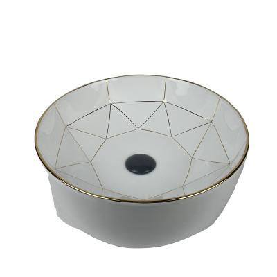 China Modern Luxury Design Top Quality Above Fixture Ceramic Counter Sink For Bathroom for sale