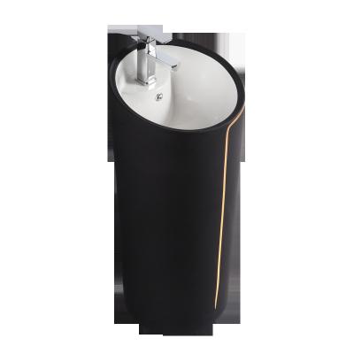 China Modern Stylish And Simple Modern Ceramic Hand Wash Basin With Pedestal For Bathroom for sale