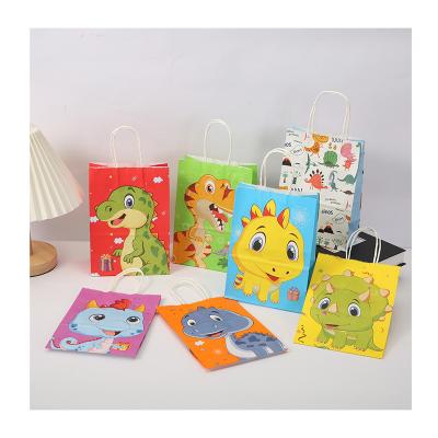 China 22*15*8.5CM Theme Paper Bag Candy Bag Food Gift Bag Party Decoration Holiday Supplies Children's Festival and Party Decoration Cartoon Dinosaur Packaging for sale