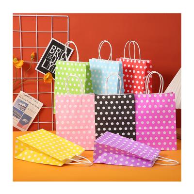 China 22*15*8.5CM theme paper bag candy bag food gift bag kids party decoration supplies festival decoration solid color dot packaging for sale