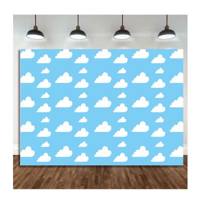 China White Festival Decoration Cloud Happy Birthday Photography Backdrop Banner Wall Decoration Photo Photography Backdrop Props Party Supplies for sale