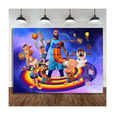 China Festival Decoration Basketball Themed Slam Dunk Birthday Party Backdrop Banner Gift Hanging Wall Decor Photo Photography Backdrop Boy Party Supplies for sale