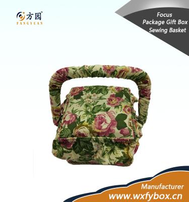 China Quadrate Handmade Colorful Small Cloth Bundle Sewing Basket for sale