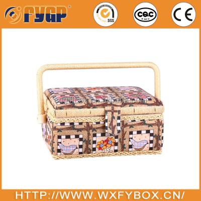 China 2016 handmade fabric wholesale handmade sewing basket for sale