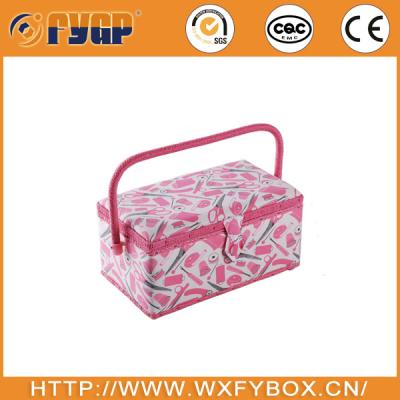 China Custom Fabric Handmade Colorful Printed Sewing Basket for sale