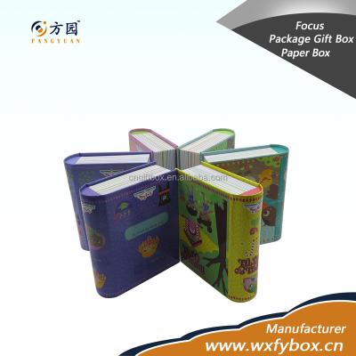 China Handmade cute book shape paper storage box for kids for sale