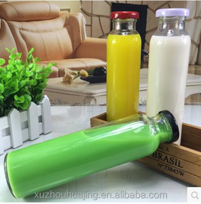 China Jam wholesales 16 oz cylindrical drinking glass bottle with mental lid for sale