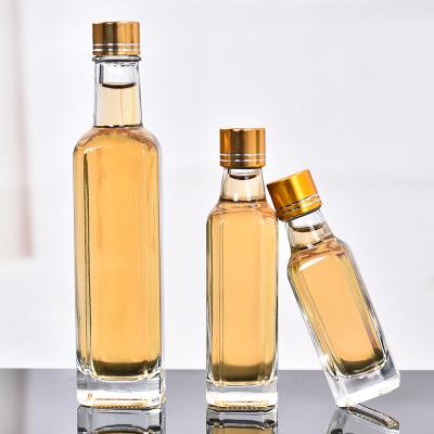 China Wholesale Clear Glass Cooking Oil Square Shape 30ml 50ml 100ml Olive Oil Glass Bottles Empty for sale