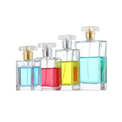 China Personal Care Factory Price Custom 30ml 50ml 100ml Square Atomizer Spray Glass Perfume Bottle for sale