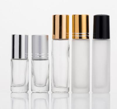 China Empty clear perfume gel 10ml roll on glass perfume bottle for freshcare with black plastic cap wholesale for sale