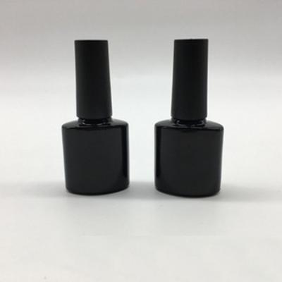 China Environmental Custom Unique Black Frosted Empty Glass Nail Polish Bottle 10ml 11ml 13ml 14ml 17ml With Brush And Caps for sale