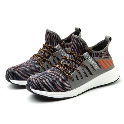 China High Quality Four Seasons Breathable Outdoor Sneaker Men's Stylish Safety Shoes, Fly Knit Steel Toe Working Shoes for sale