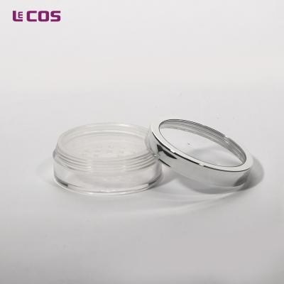 China Cosmetics 3g / 5g Wide Said Plastic Mouth Jars Loose Powder Jars With Strainer for sale