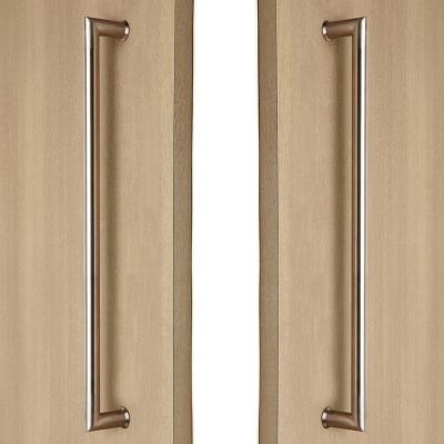 China Modern good angel round tube pull handle AISI 304 stainless steel satin surface back to back right glass door handle for sale