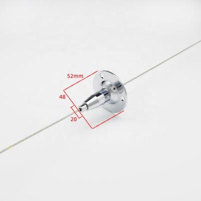 China 4mm Diameter Steel Cable Wire Rope Cable Display System Zinc Alloy Nickel Plated Bottom Round Ceiling/Wall Heavy Duty Mount for sale