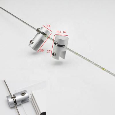 China 1.5-2mm Diameter Spot Color Oxidation Tuck Aluminum Alloy Cable Clip Silver Single Side Panel Cable Hanging Display System for sale