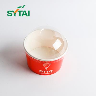 China Biodegradable Custom Printed Cardboard Ice Cream Paper Cups With Lids And Spoons Ice Cream Container for sale