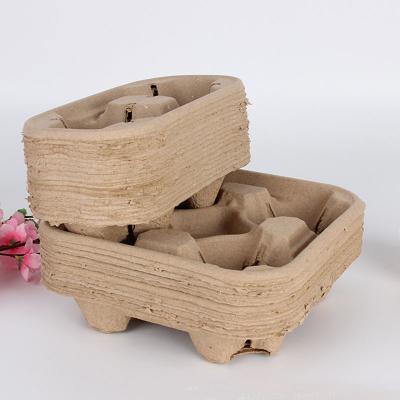 China Biodegradable Paper Coffee Cup Tray Paper Cup Holder Takeaway Pulp Packaging Cup Holder for sale