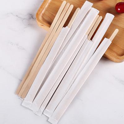 China Large Disposable Natrual Food Certificated Hot Selling Wooden Disposable Coffee Stirrer for sale