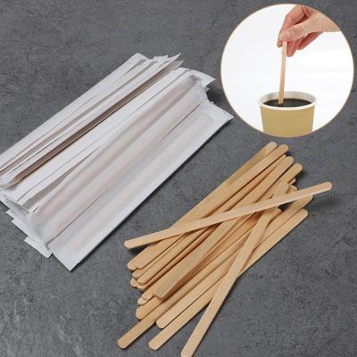 China Disposable Single Stir Stick Coffee Stirrer Factory Price Birch Wood Wooden Coffee Stirrer Stick for sale