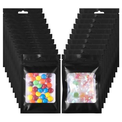 China Front Moisture Proof Resealable Clear Window Sliver Food Storage Back Bag For Cookie Candy Nuts And Coffee for sale