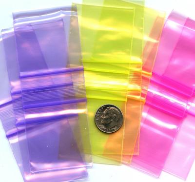 China Small Mini Zip Lock Bag Moisture Proof Colorful Plastic Smell Make Apple Zipper Baggies With Red Line Blue Line Resistant for sale