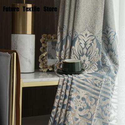 China Custom New Style Drapes Jacquard Sheer Curtains Ethnic Elegant Flame Retardant Hollow Sheer Drapes For Living Dining Room Bedroom for sale