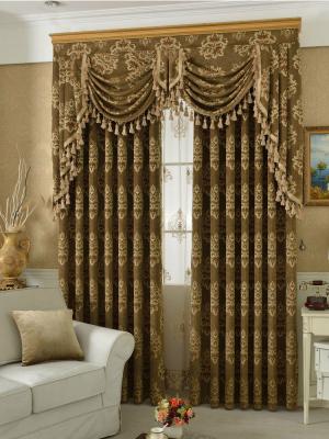 China Blackout Fire Retardant Simple European Drapes Living Room Bedroom Curtains Jacquard Decoration Home Custom Finished Room Divider Curtains for sale