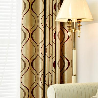 China Custom Cheap Striped Curtains Balcony Dining Room Blackout Blackout Jacquard Curtain Drapes Curtains For Living Room for sale