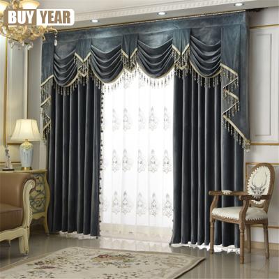 China Modern Luxurious Velvet Fabric Dutch Curtains For Living Room Valance Solid Color Valance Good Quality Custom In Curtain Soft Bedroom Window for sale