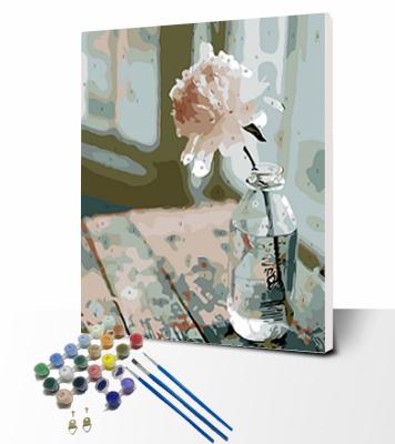 China Custom Wall Art Abstract Flower Ink Painting Customization Art Ink Canvas Luxury Crystal Porcelain Painting for sale