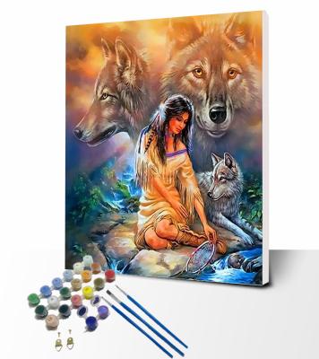 China Personalized Customization Diy Oil Painting By Number Kit With Seven Colors Adult Paint By Numbers Canvas Drawing With Brushes for sale