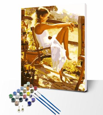 China Personalized Customization Diy Oil Painting By Number Kit With Seven Colors Adult Paint By Numbers Canvas Drawing With Brushes for sale