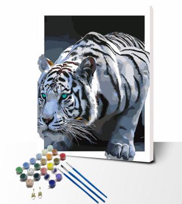 China Customization DIY Oil Painting Animal Painting By Number For Adult Children Tiger Painting By Numbers Acrylic Paint For Living Room Wall for sale