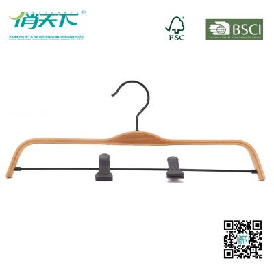 China Betterall High-end Laminated Pant Hanger with Skid-proof Clips for sale