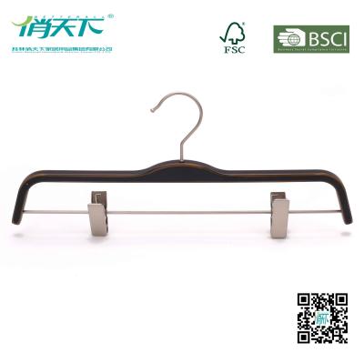 China Betterall Luxury Black Laminated Pants Hanger with Non-slip Clips for sale