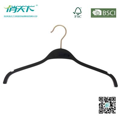 China Betterall High-end Black Laminated Shirt Hanger with Skid-proof Shoulder for sale