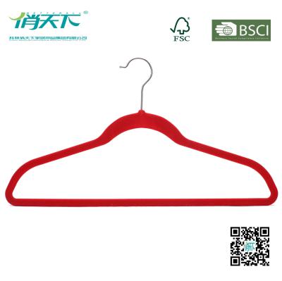 China Betterall Hot Selling Red Velvet Hanger for Shirt & Pant for sale