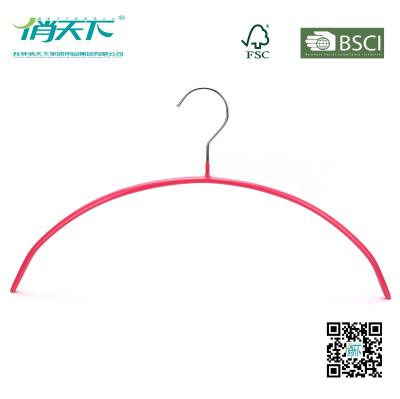 China Betterall Peach Curved PVC Metal Hanger for Shirts for sale