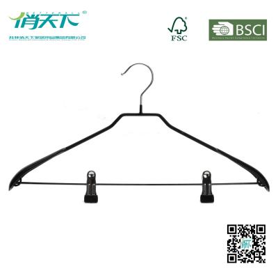 China Betterall Superior Black PVC Metal Hanger with Non-slip Clips for sale