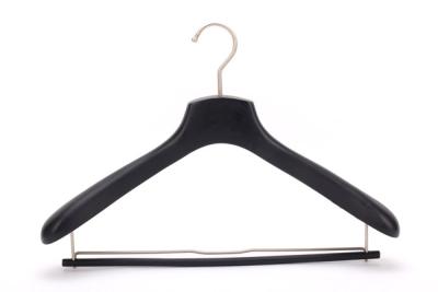 China Betterall Curved Contour Wood Suit Hanger with Locking Bar for sale