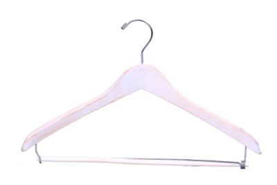 China Betterall Contoured Hotel Usage White Wooden Hangers for sale