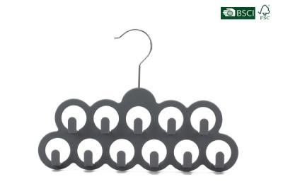 China Betterall Black Multihole Velvet Hanger Betterall Multifunctional Circle Hooks ABS Plastic Scarf Velvet Hanger for sale