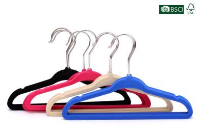 China Betterall Wholesale Colorful Low-price Velvet Hanger with Skid-proof Shoulder for sale