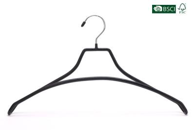 China Betterall New Design Black Color Chrome Hook PVC Metal Hanger for Shirts for sale