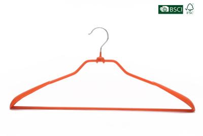 China Betterall Widen Shoulder Orange Color PVC Vinyl Coating Metal Hanger for Coat for sale